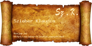 Szieber Klaudia névjegykártya